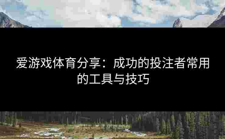 爱游戏体育分享：成功的投注者常用的工具与技巧