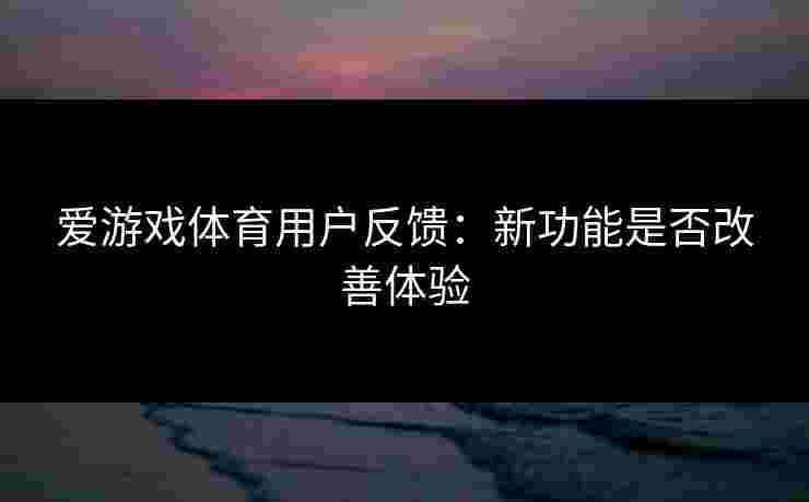 爱游戏体育用户反馈：新功能是否改善体验